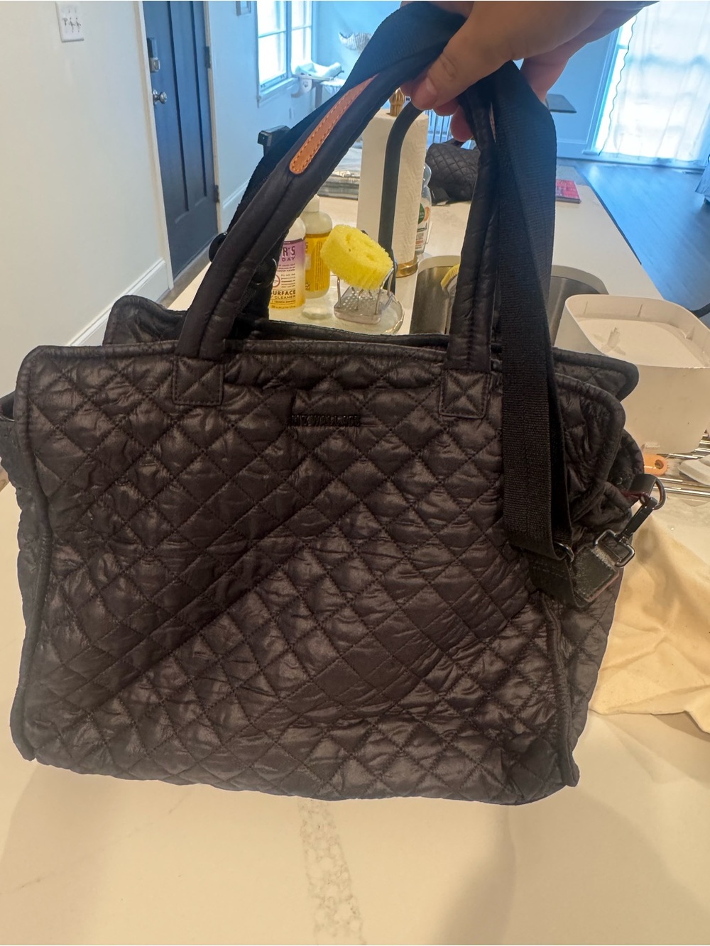 MZ WALLACE Quilted Black Tote Bag - Picture 2 of 3